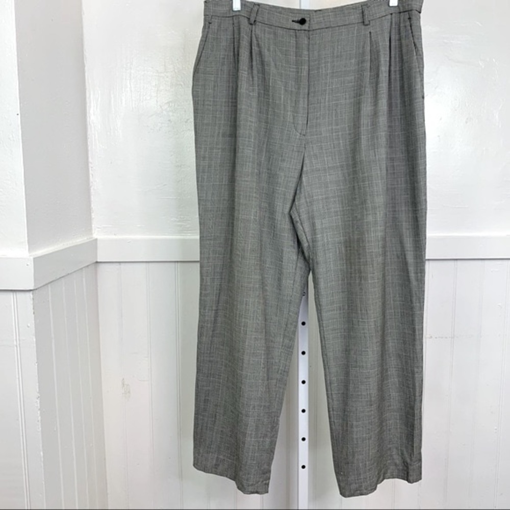 Pendleton Plaid Grey Black Wool Dress Pant USA | 20W